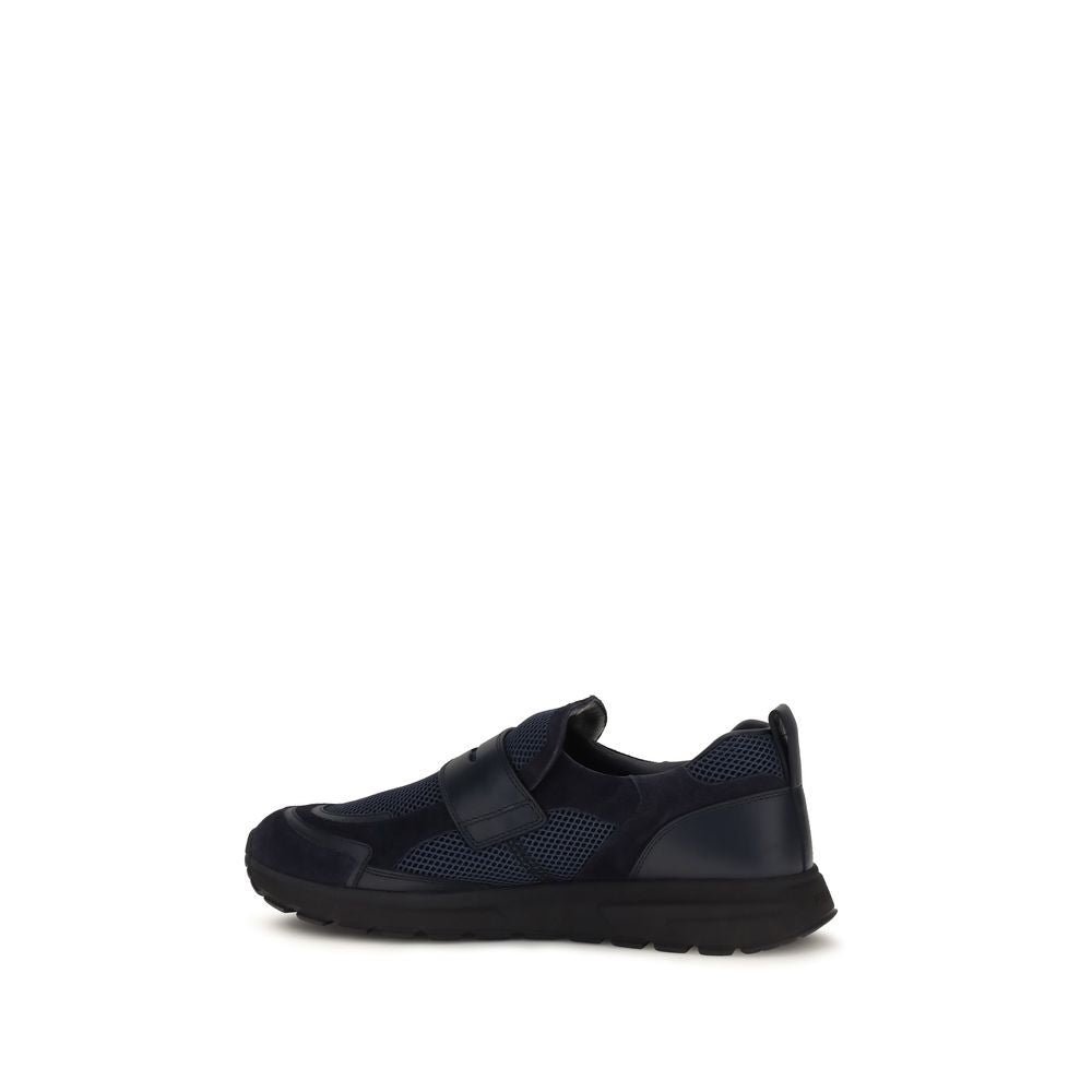 Prada Calf Leather Sneakers in Blue