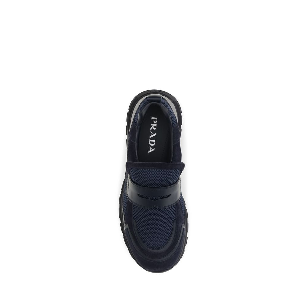 Prada Calf Leather Sneakers in Blue