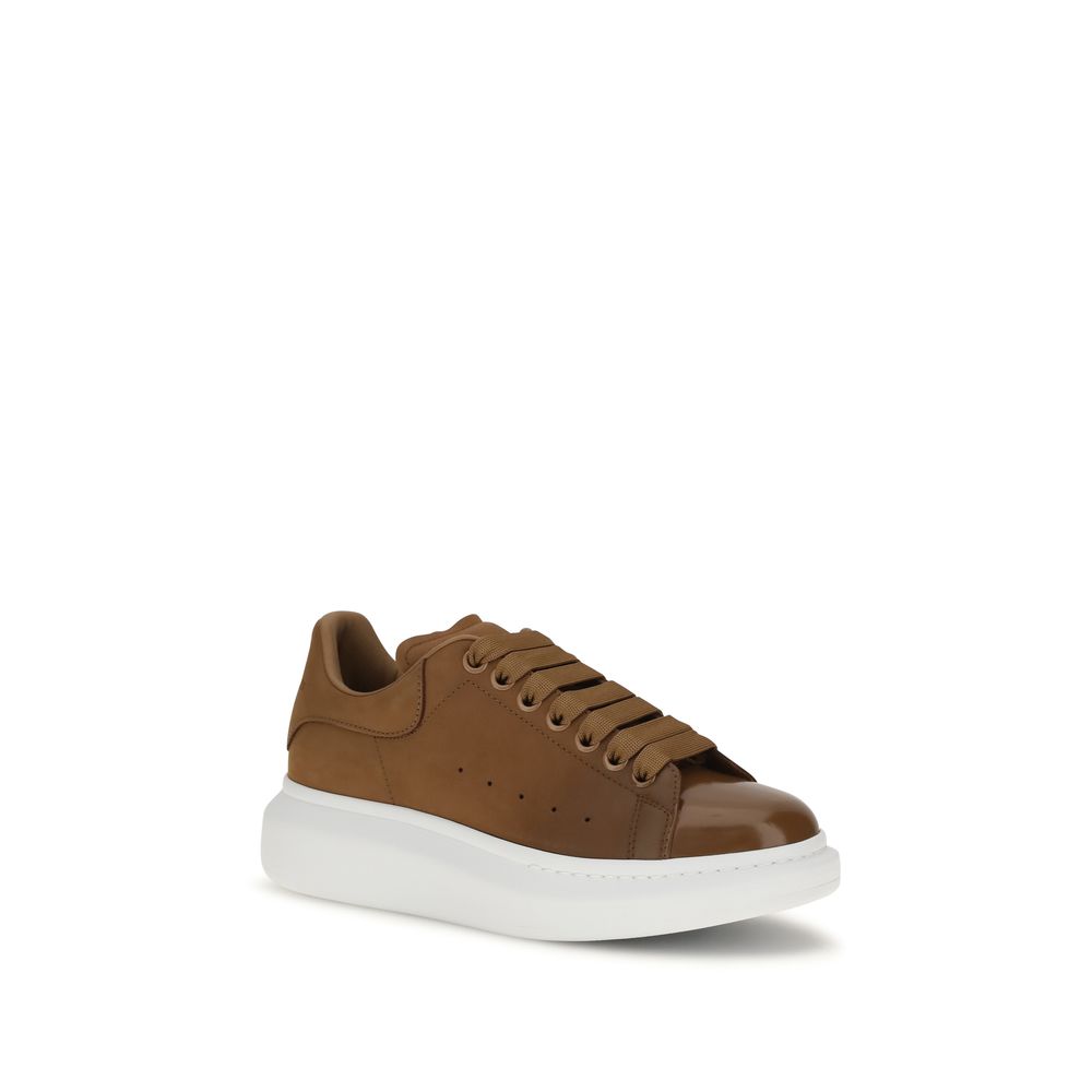 Alexander McQueen Calf Leather Sneakers in Brown