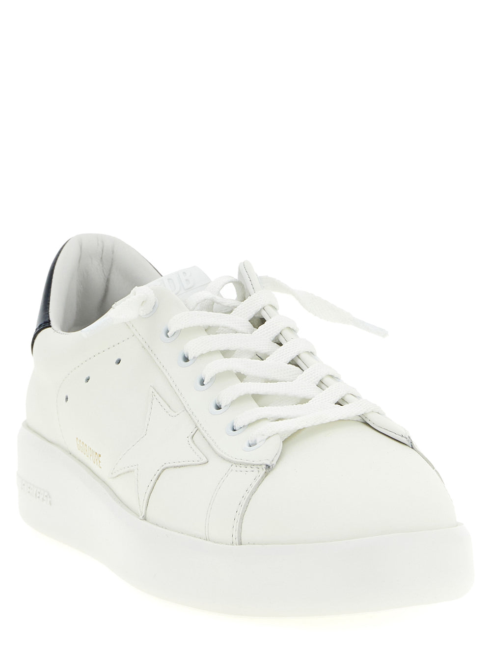 Blue Cowhide Low Top Sneakers