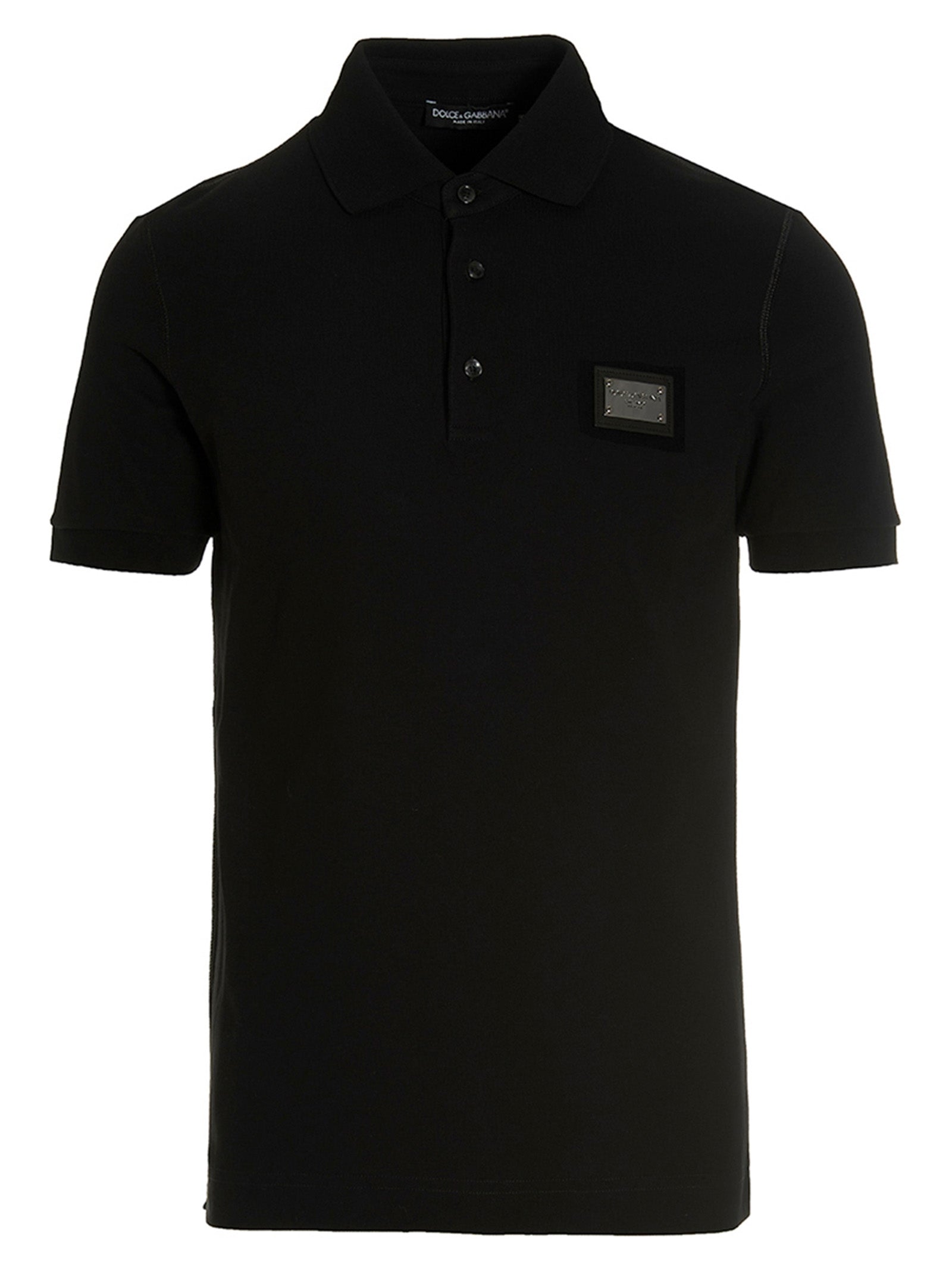 Dolce & Gabbana Βαμβακερό Polo σε Μαύρο
