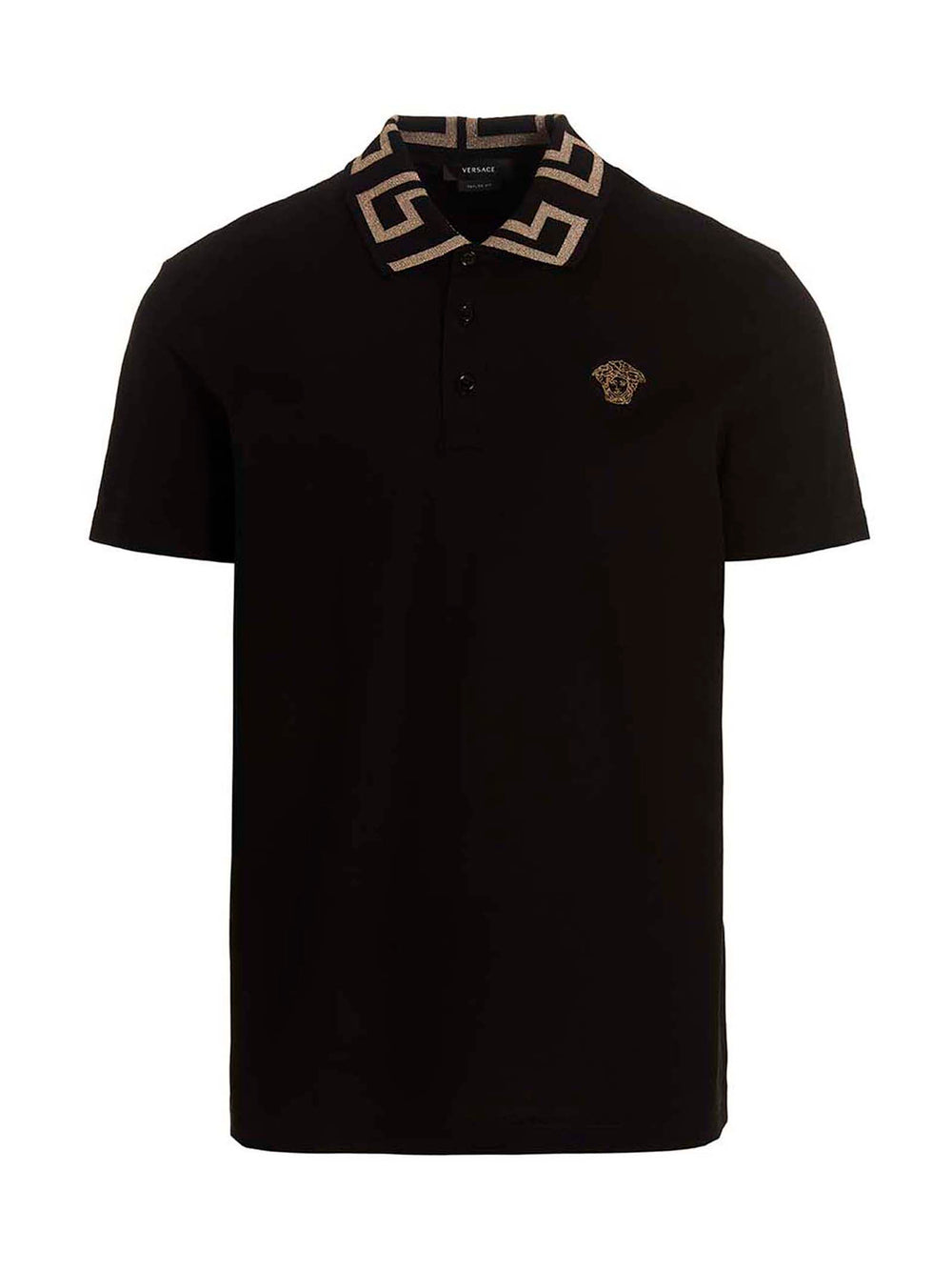 Black Cotton Polo Shirt