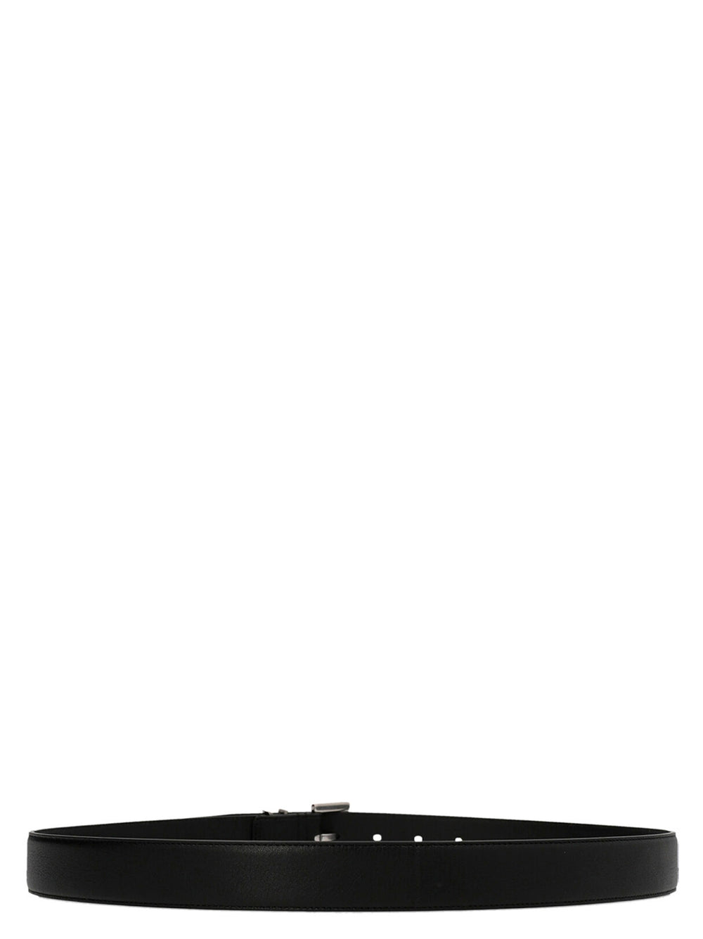 Saint Laurent Cassandre Calfskin Belt in Black
