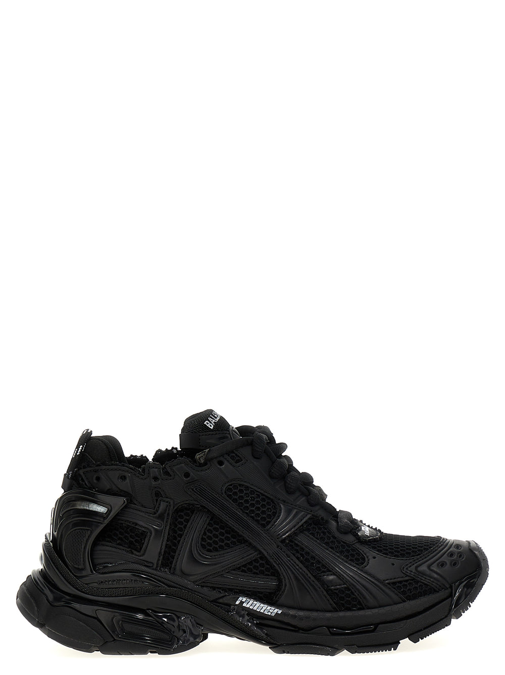 Black Polyester Athletic Sneakers