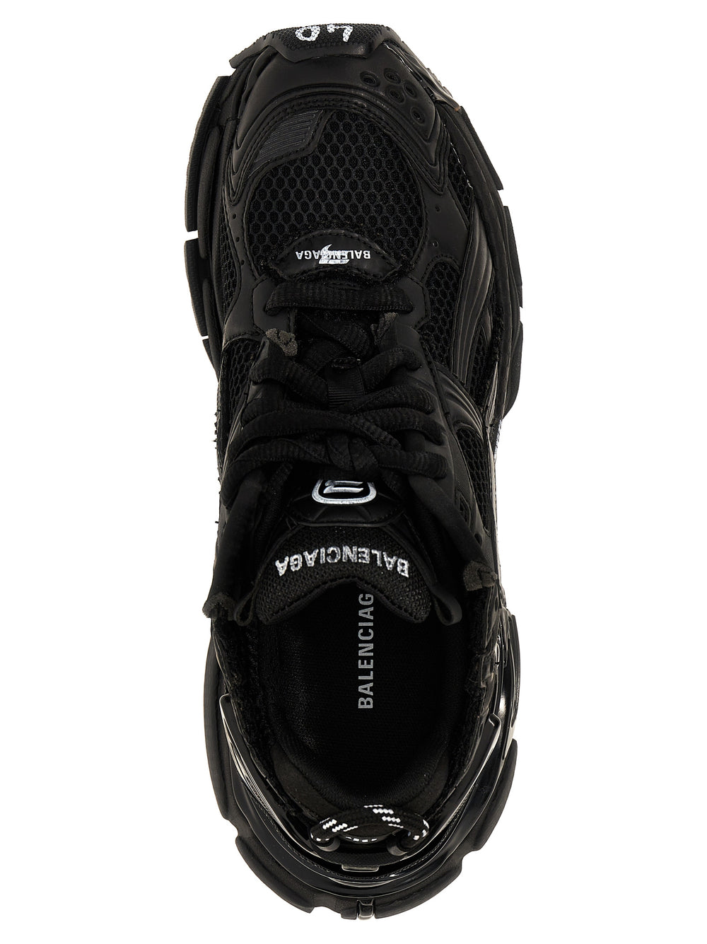 Black Polyester Athletic Sneakers