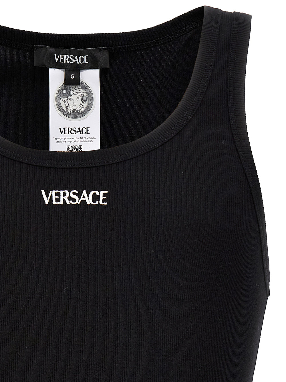 Black Cotton Sleeveles T-Shirt
