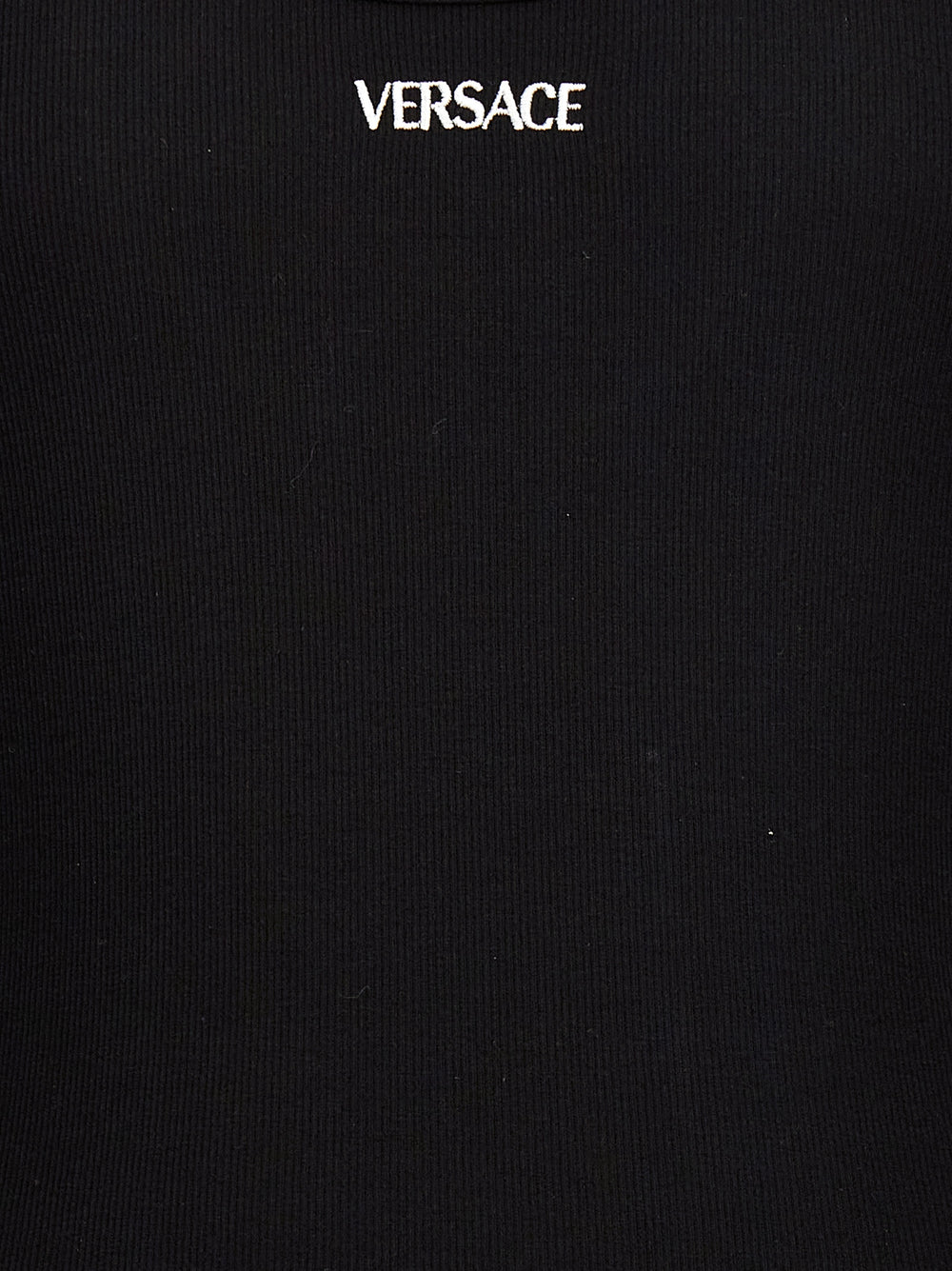 Black Cotton Sleeveles T-Shirt
