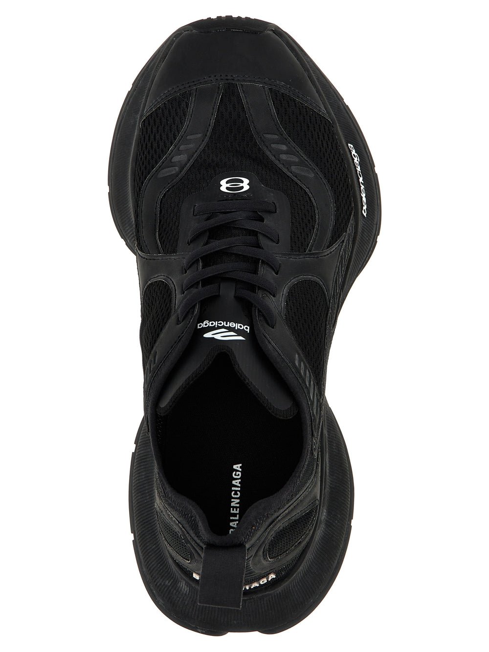 Black Polyester Athletic Sneakers