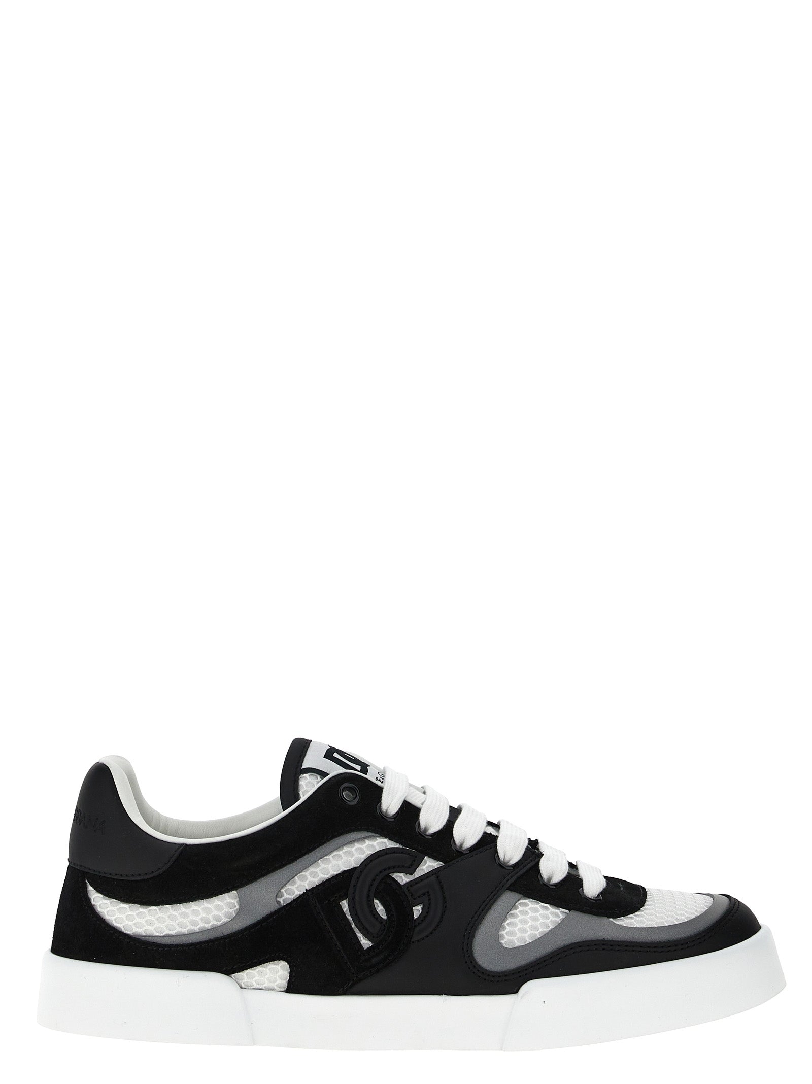 Dolce & Gabbana Sneakers από Δέρμα Μοσχαριού σε Λευκό και Μαύρο