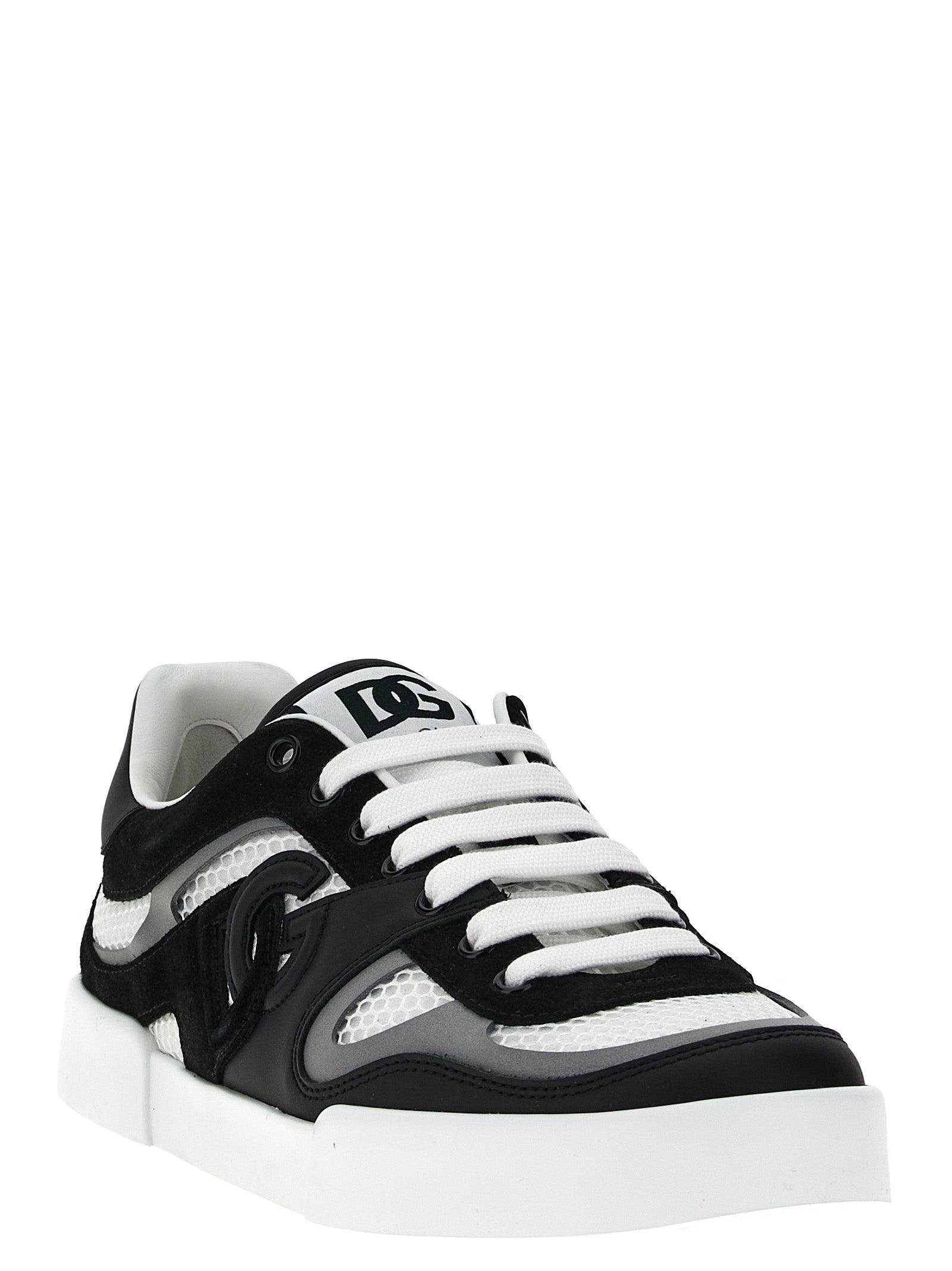 Dolce & Gabbana Sneakers από Δέρμα Μοσχαριού σε Λευκό και Μαύρο