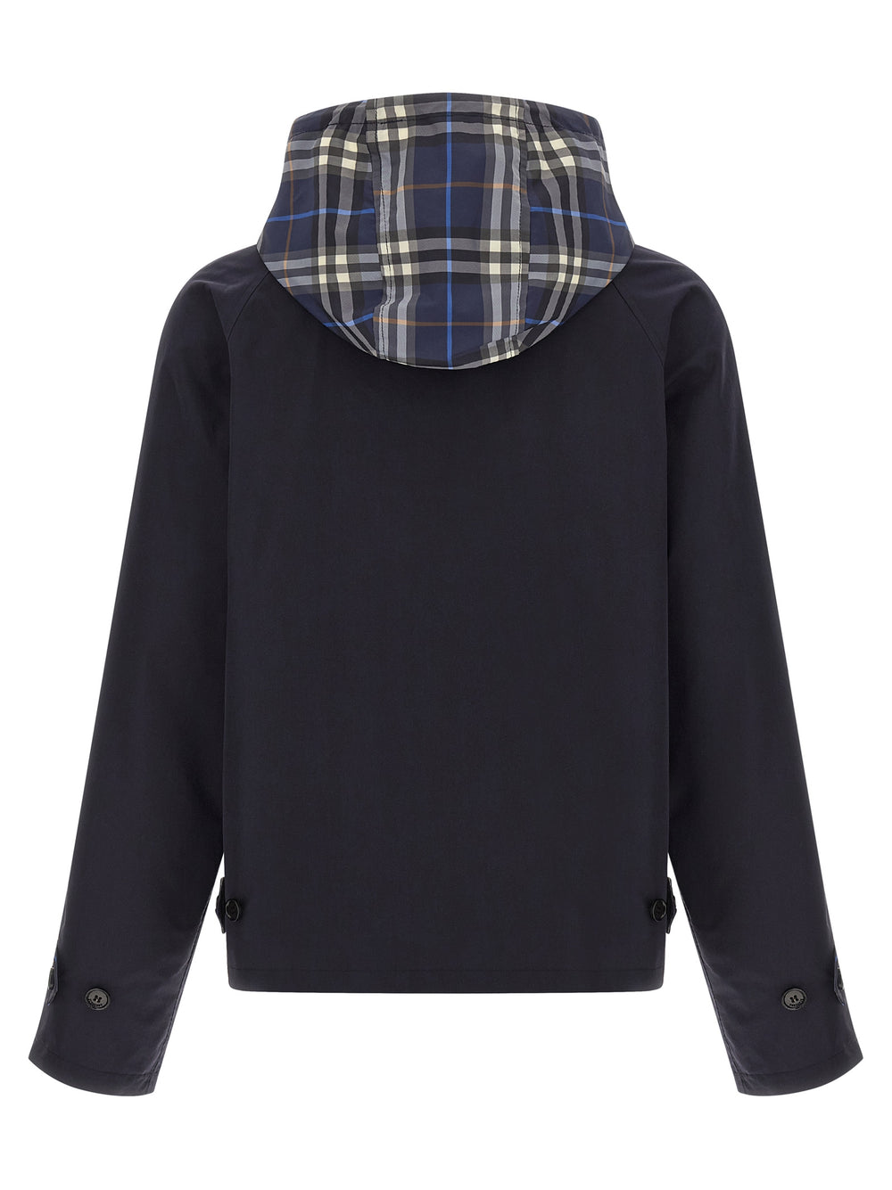 Blue Cotton Full-Length Jacket