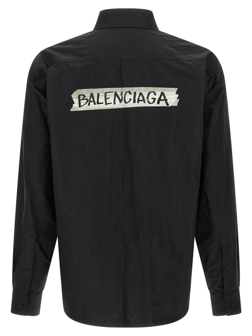 Balenciaga 100% Cotton Poplin Shirt in Black