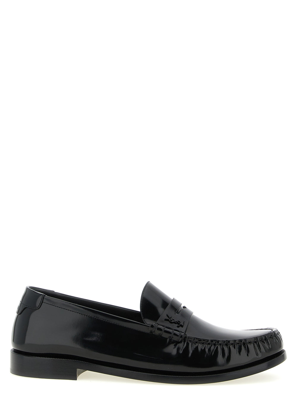 Black Calfskin Slip-On Loafers