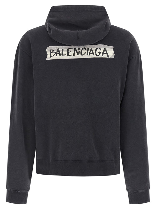 Balenciaga 100% Cotton Hoodie in Black