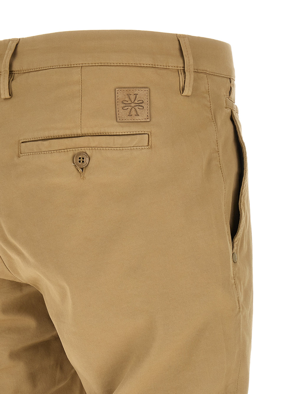 Beige Cotton Chino Pants