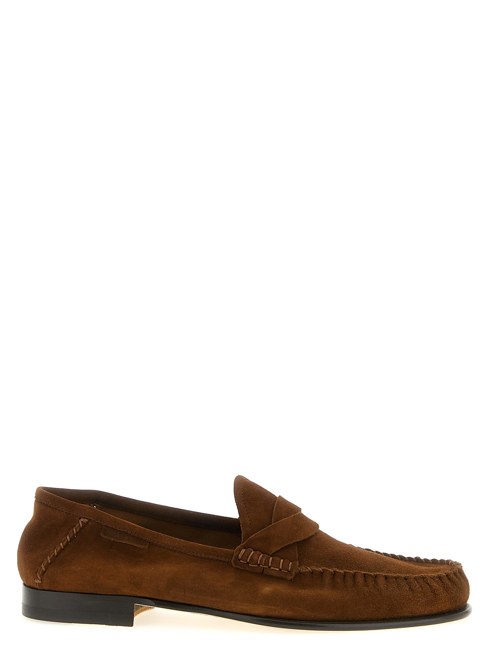 Brown Suede Leather Slip-On Loafers mens luxury fashion - Mens Edit