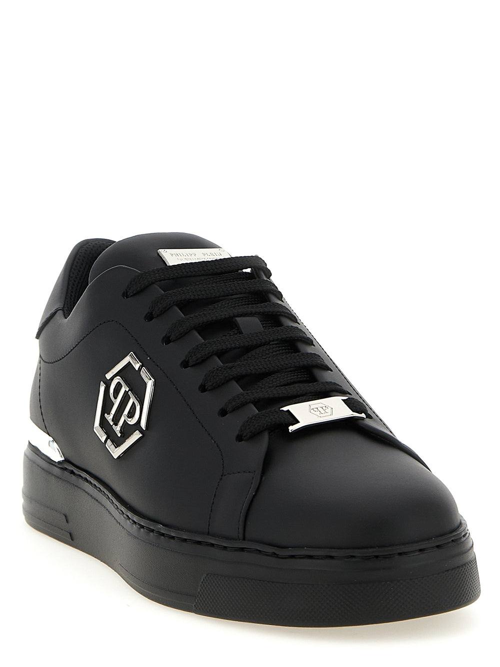 Black Calfskin Low Top Sneakers