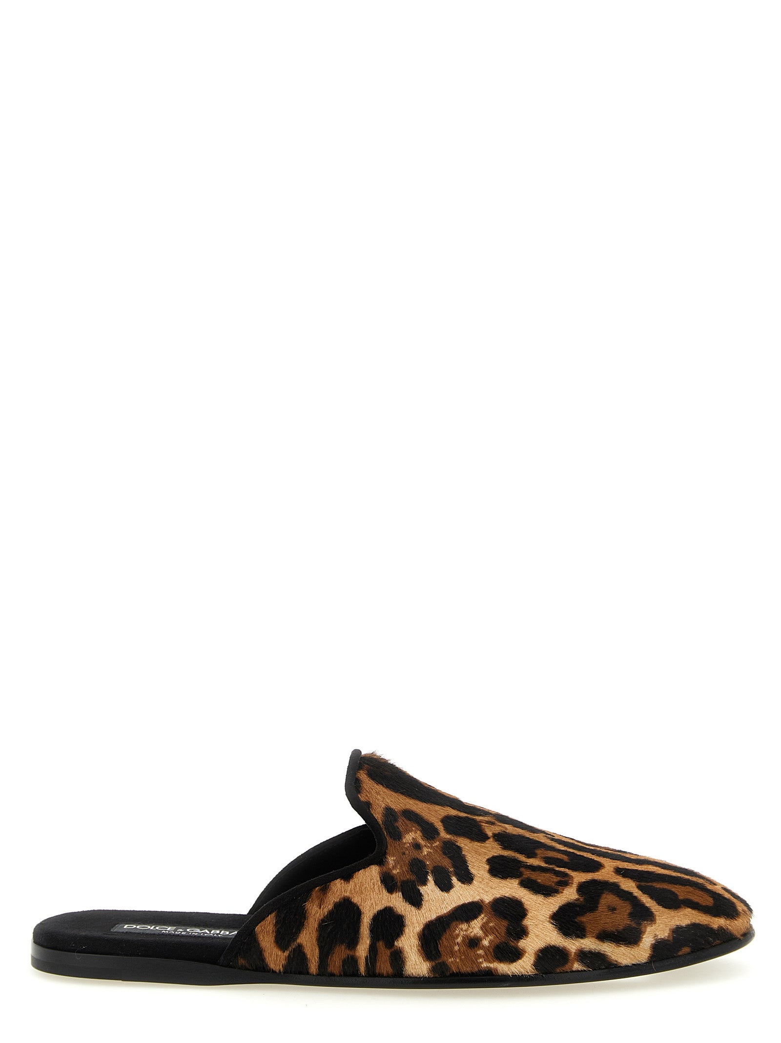 Dolce & Gabbana Δερμάτινα Slippers από Δέρμα Μοσχαριού σε Καφέ
