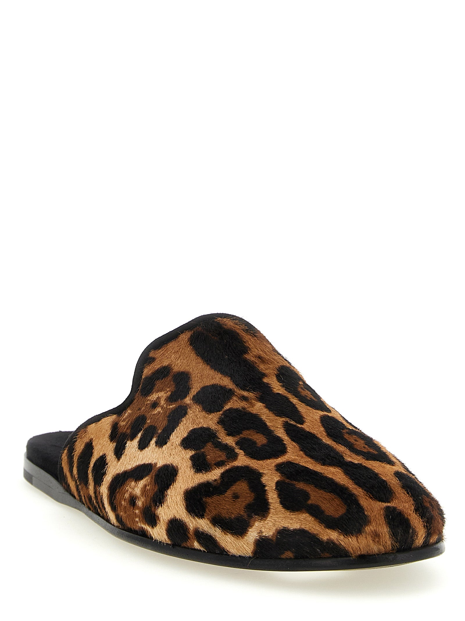 Dolce & Gabbana Δερμάτινα Slippers από Δέρμα Μοσχαριού σε Καφέ