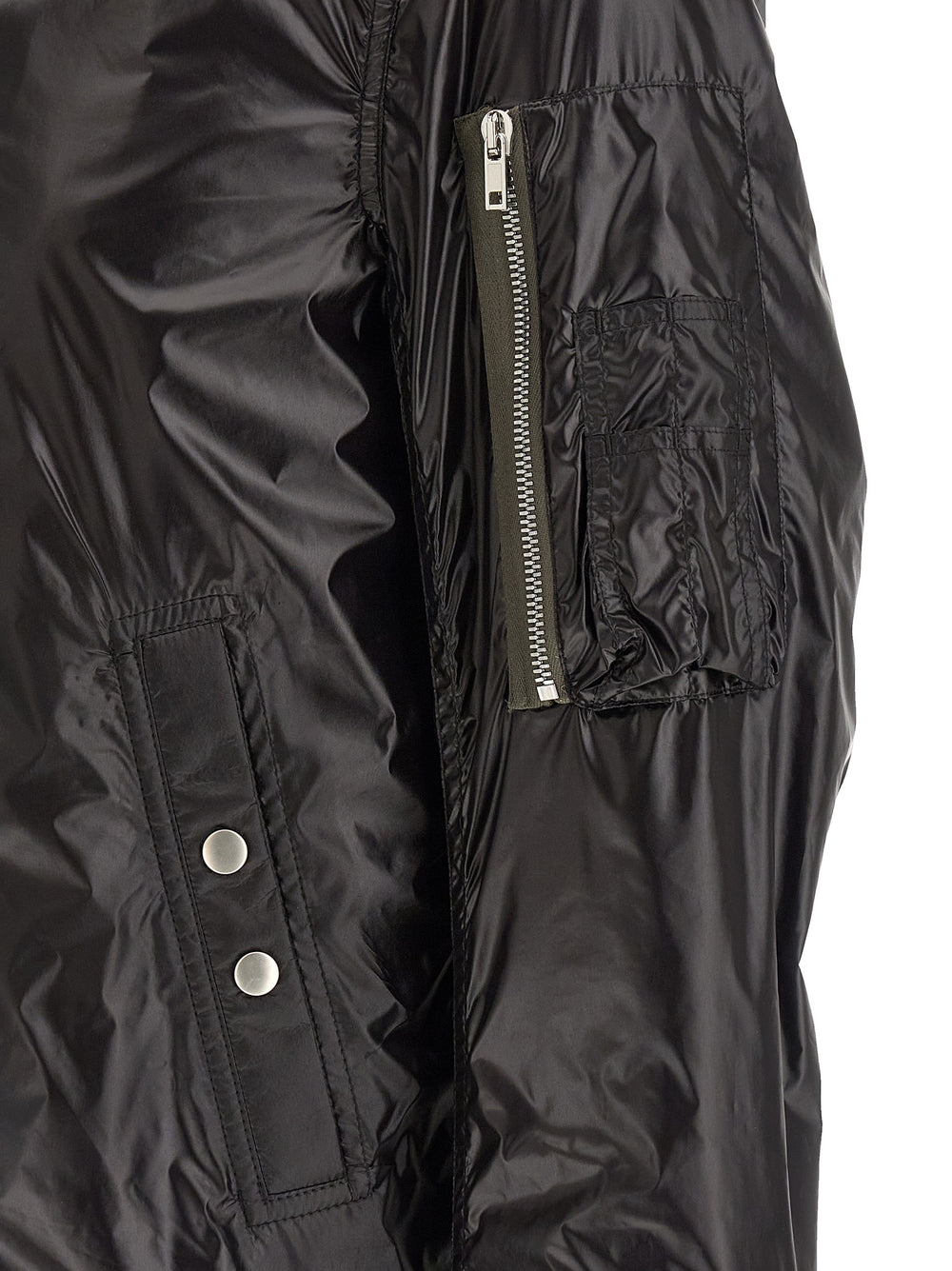 Black Nylon Bomber