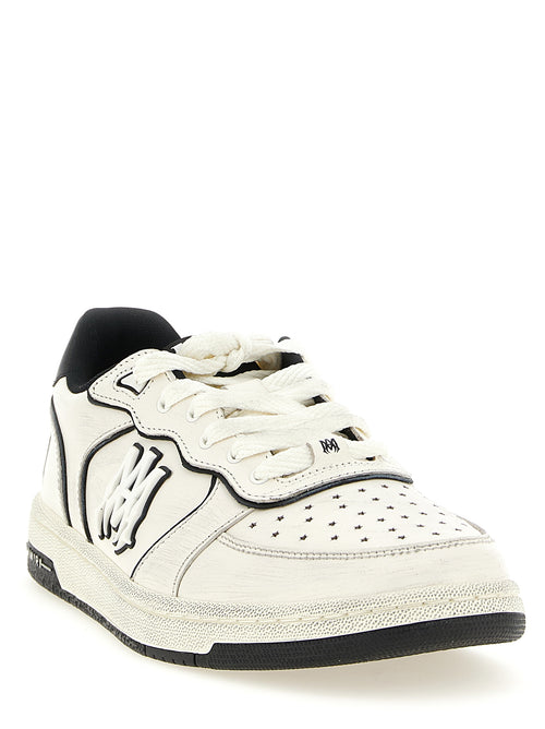Amiri Newport Leather Sneakers in White and Black