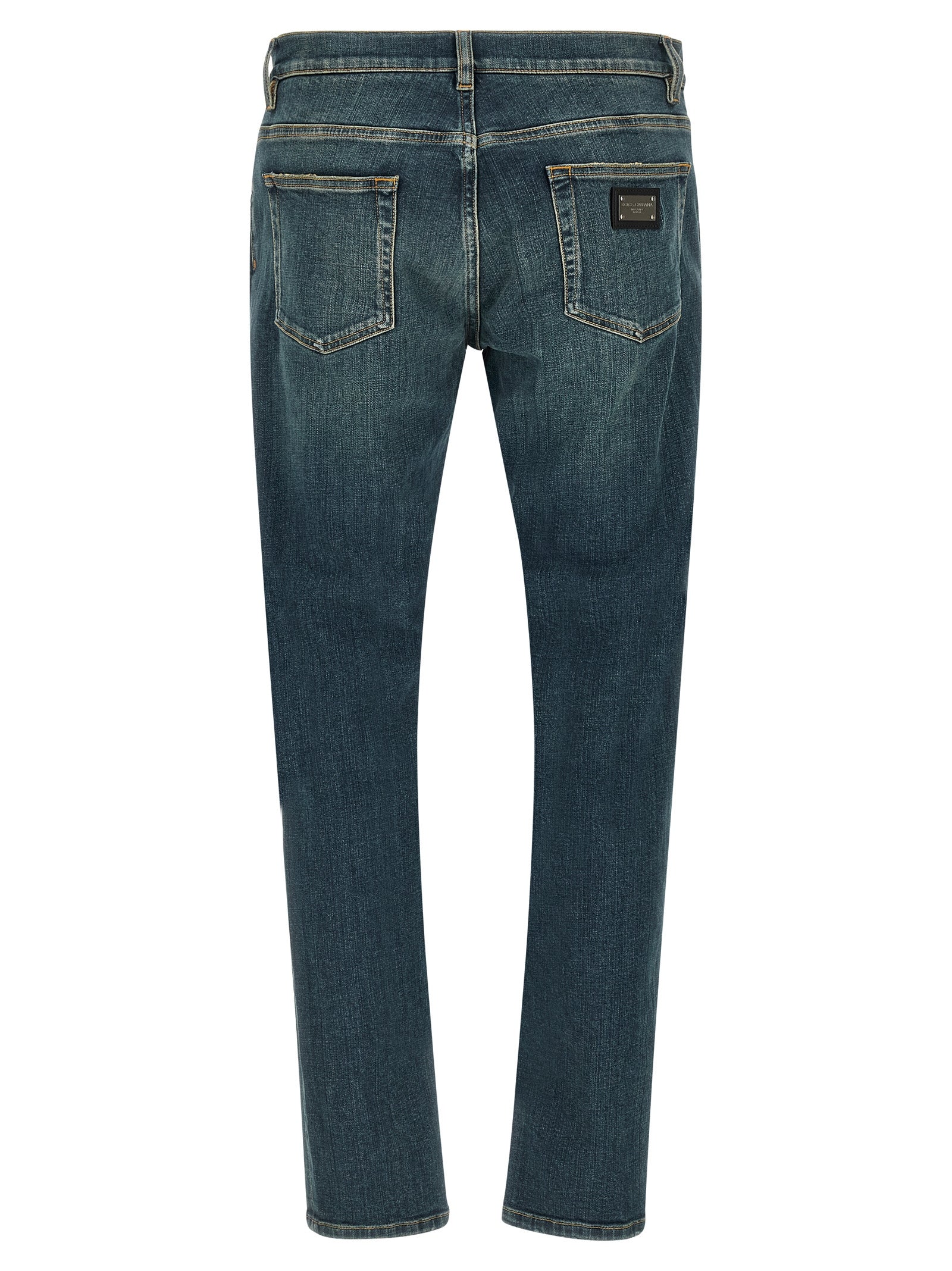 Dolce & Gabbana Slim Fit Cotton Jeans in Blue