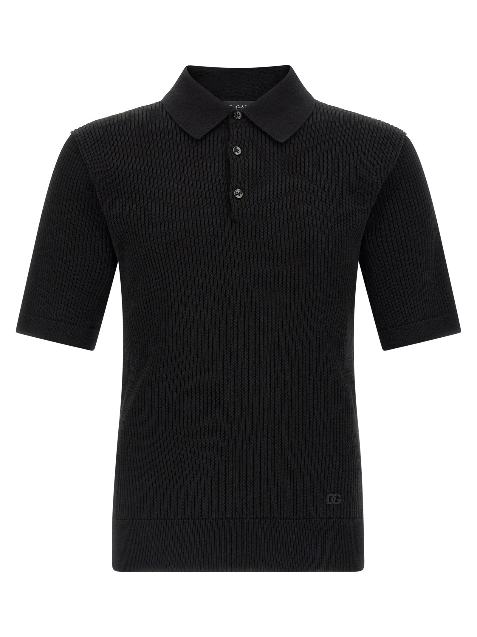 Dolce & Gabbana 100% Cotton Polo Shirt in Black