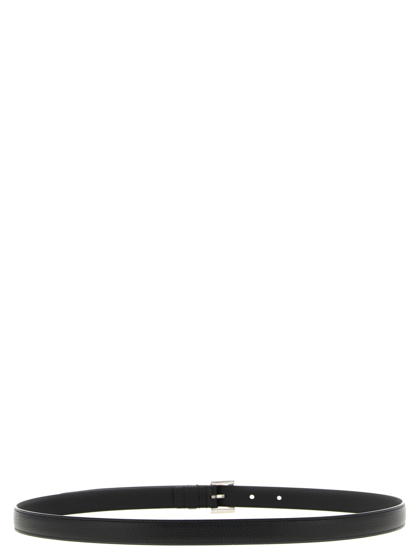 Saint Laurent Calfskin Leather Belt in Black