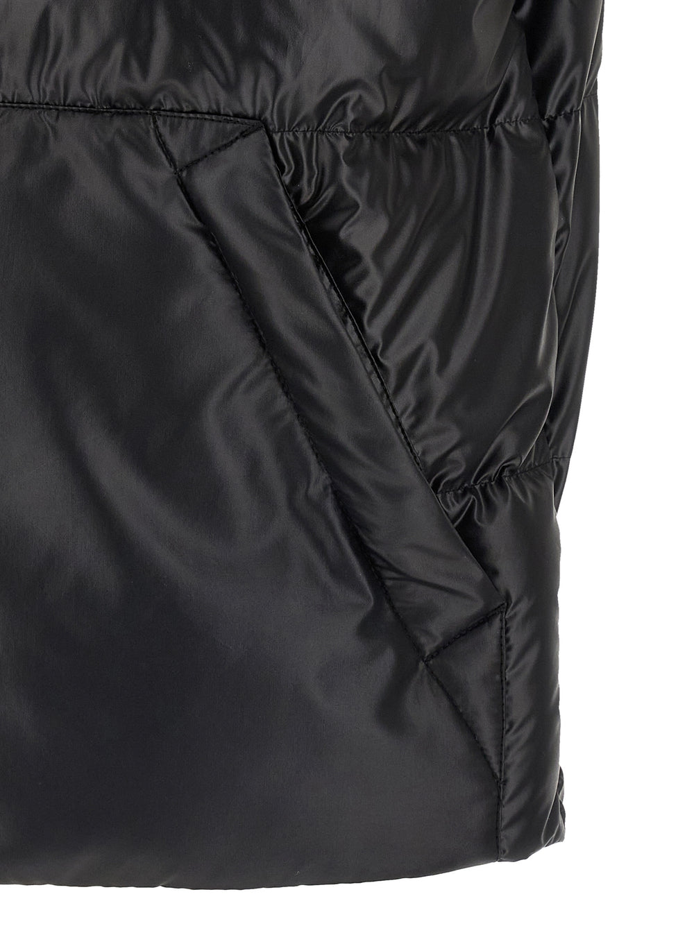 Black Polyester Sleeveless Jacket