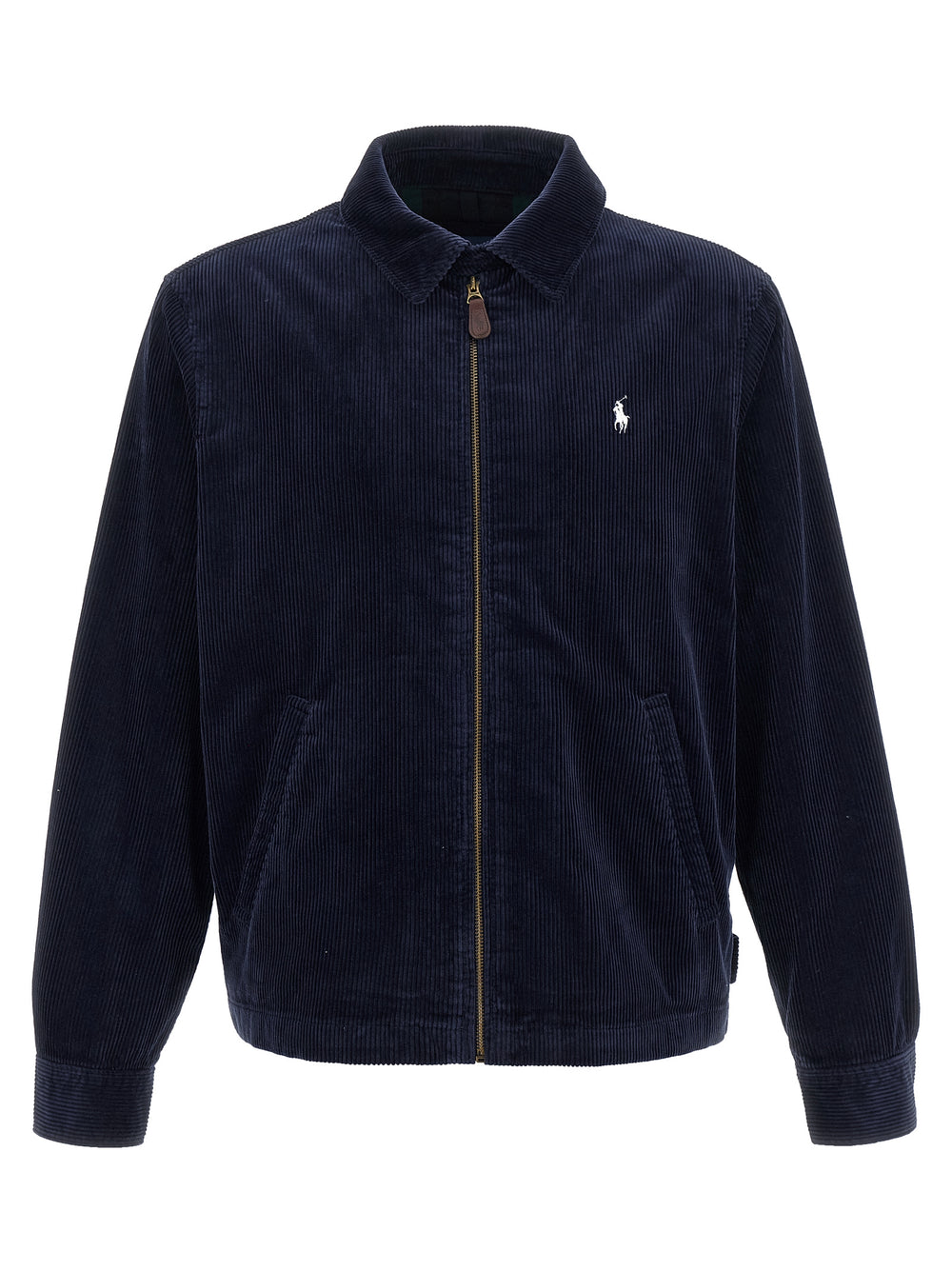 Blue Cotton Full-Length Jacket