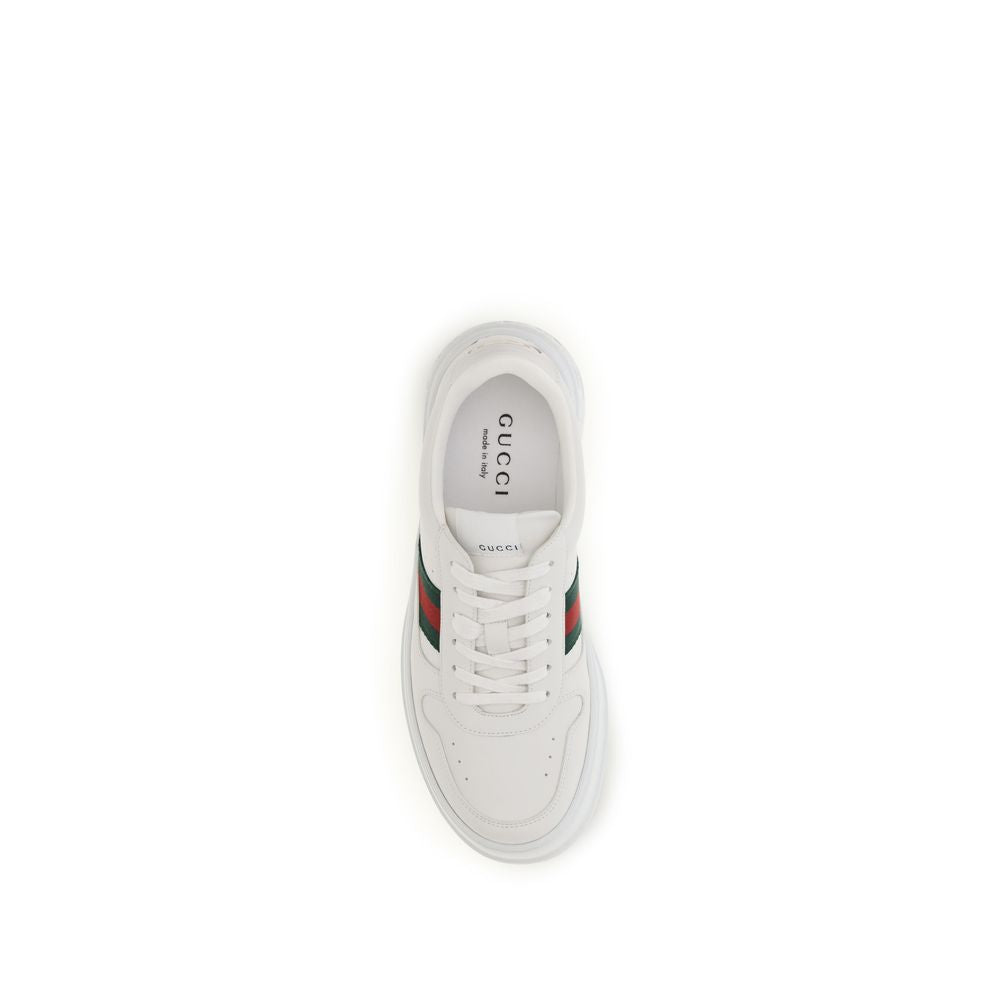 Gucci Calf Leather Chunky Sneakers in White