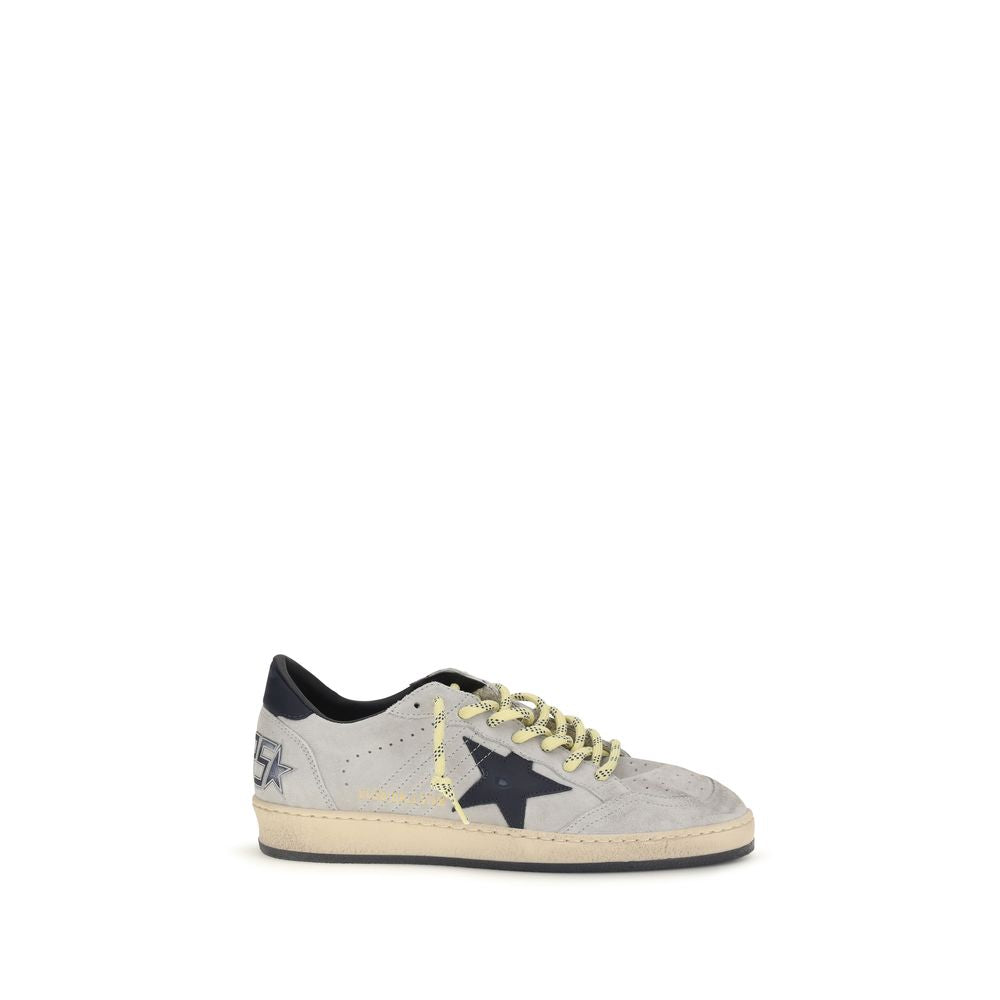 Golden Goose Ball Star Calf Leather Sneakers in Grey