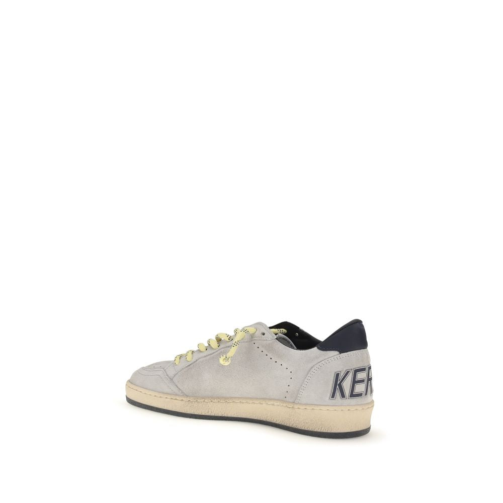 Golden Goose Ball Star Calf Leather Sneakers in Grey