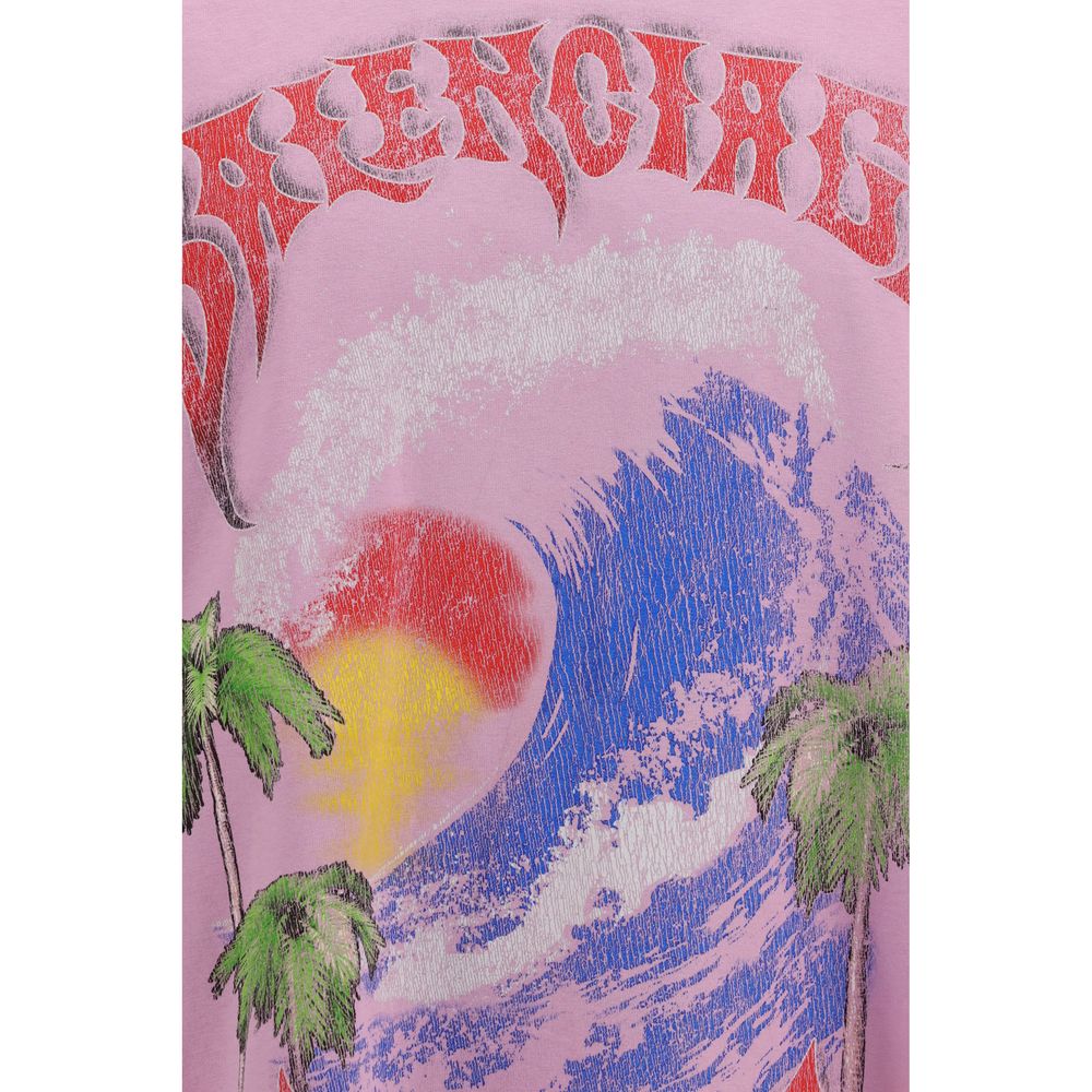 Balenciaga T-Shirt από 100% βαμβάκι σε Μωβ