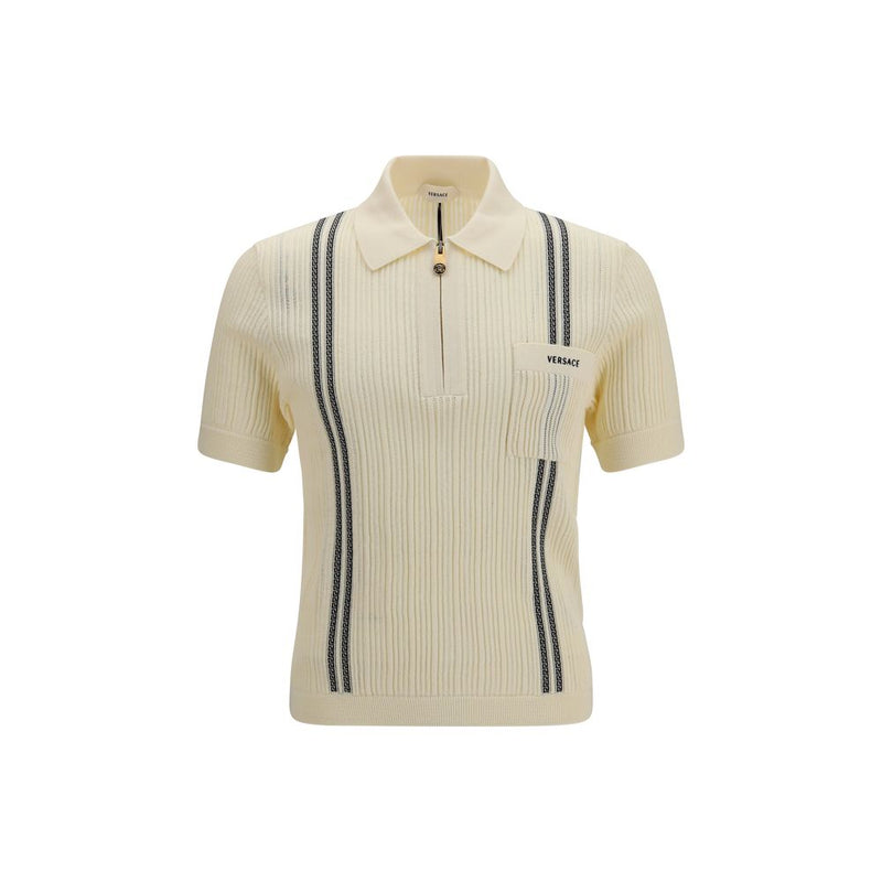 Versace Cotton Polo Shirt in Beige mens luxury fashion - Mens Edit