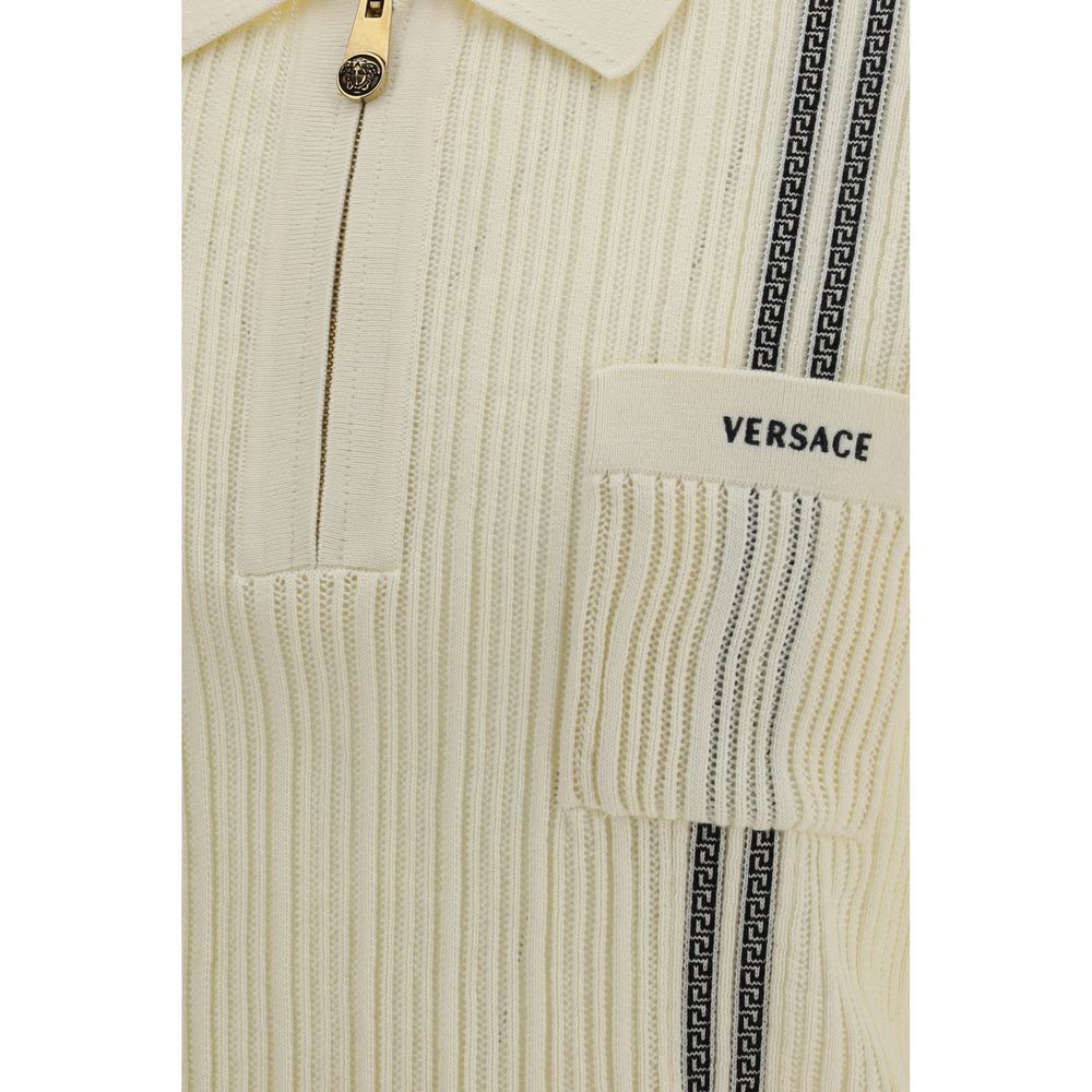 Versace Βαμβακερό Polo σε Μπεζ