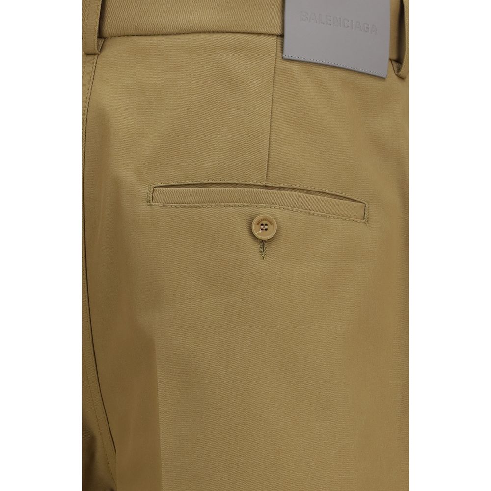 Balenciaga Cotton Chino Pants in Beige
