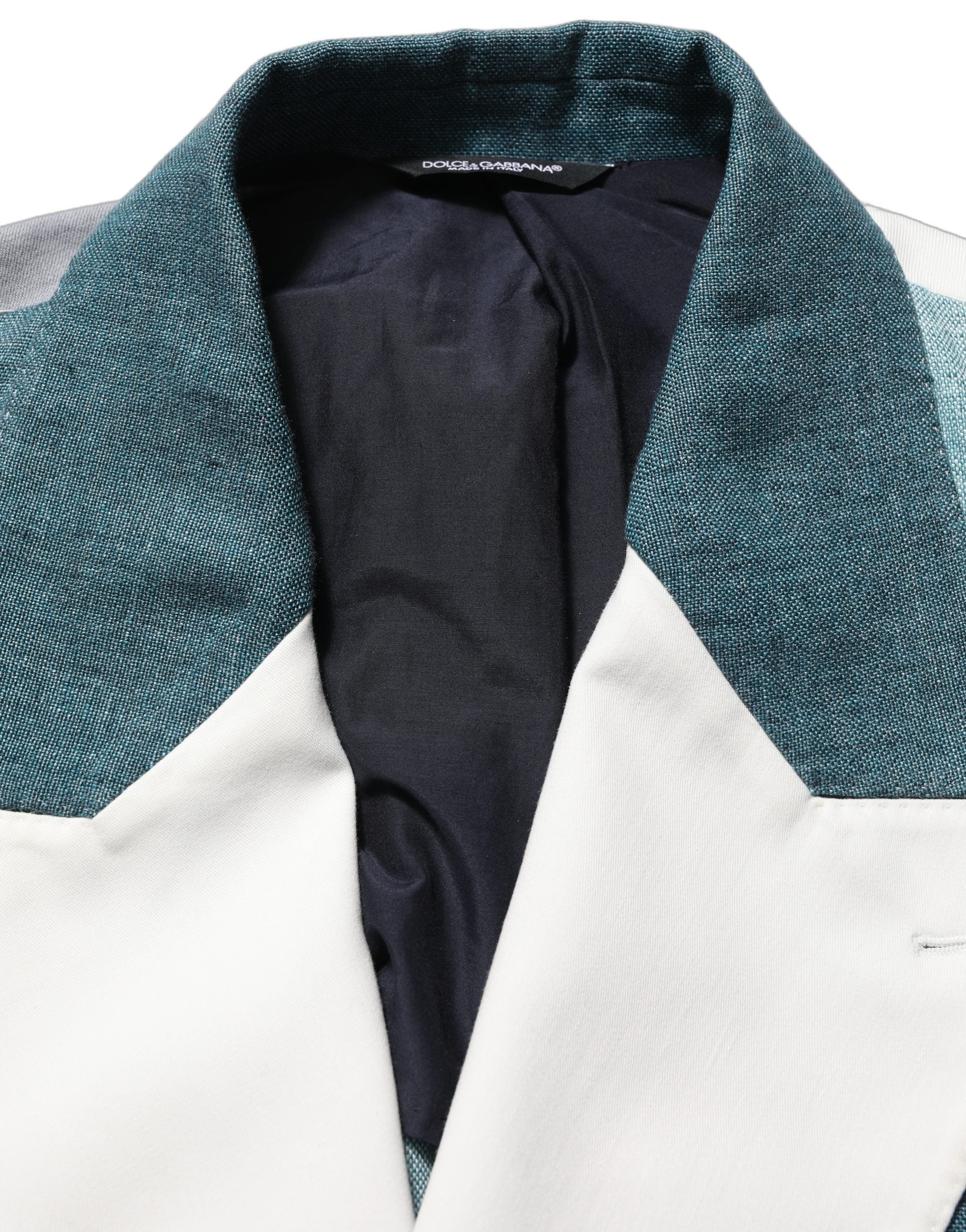 Multicolor Patchwork Linen Double Breasted Jacket mens luxury fashion - Mens Edit