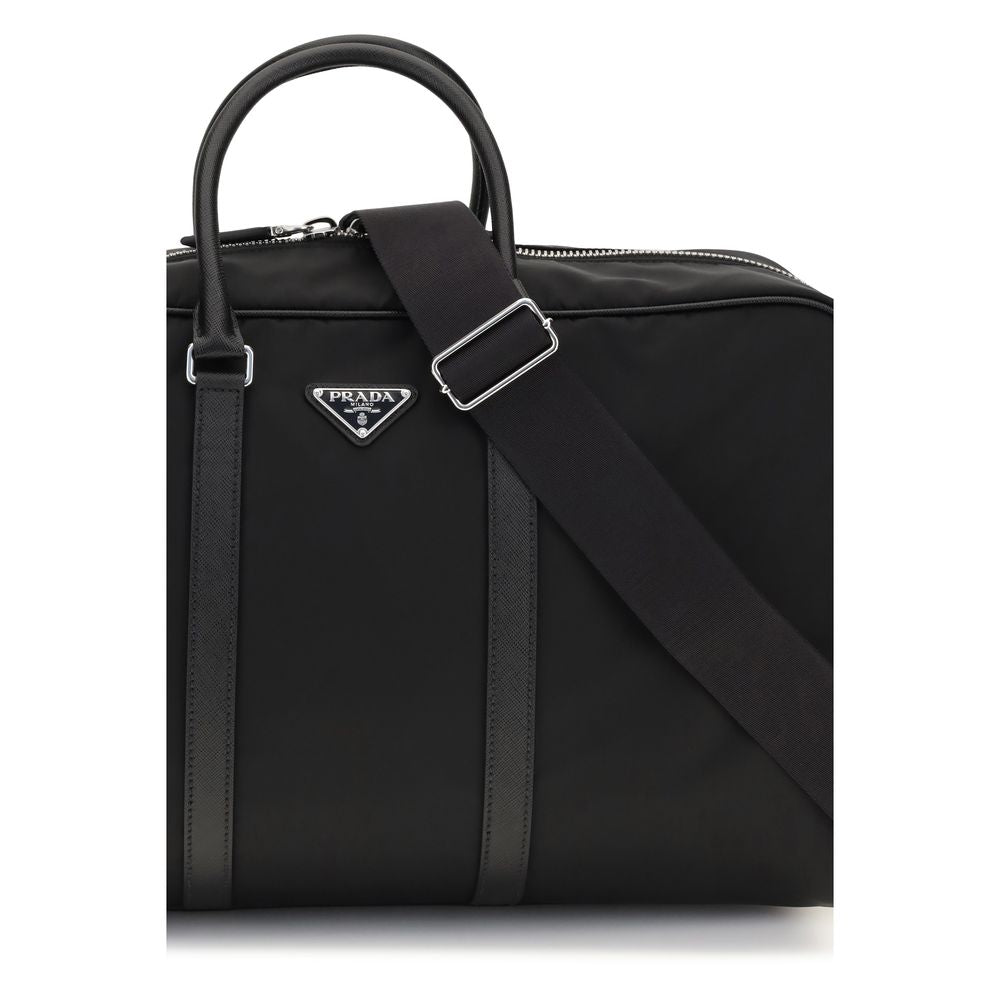 Prada Travel Bag από Re-Nylon και Saffiano σε Μαύρο