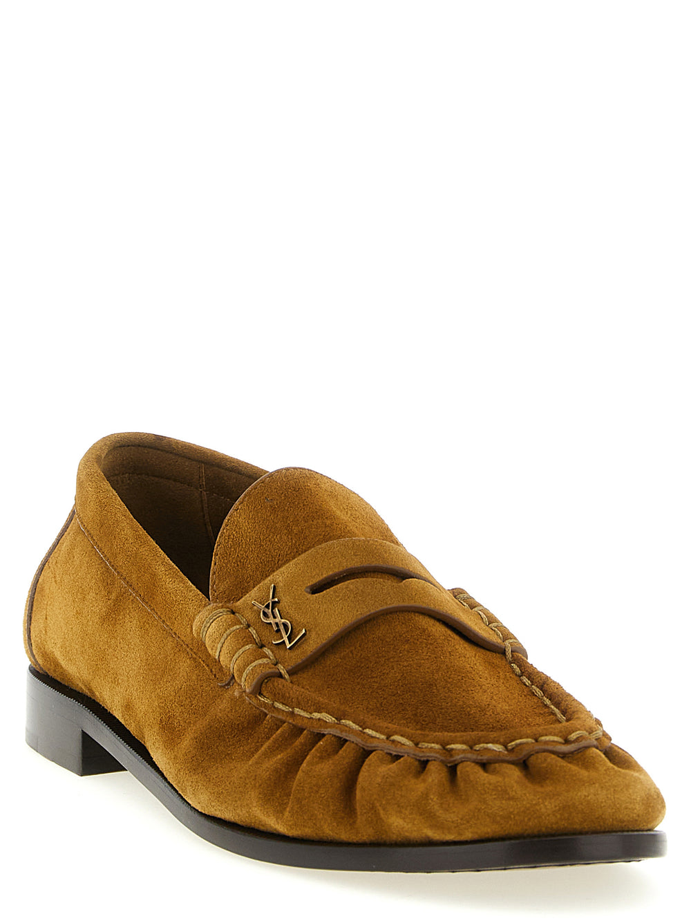 Brown Calfskin Slip-On Loafers