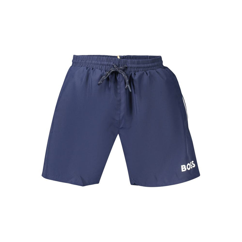 Blue Polyester Men's Swimwear mens luxury fashion - Mens Edit