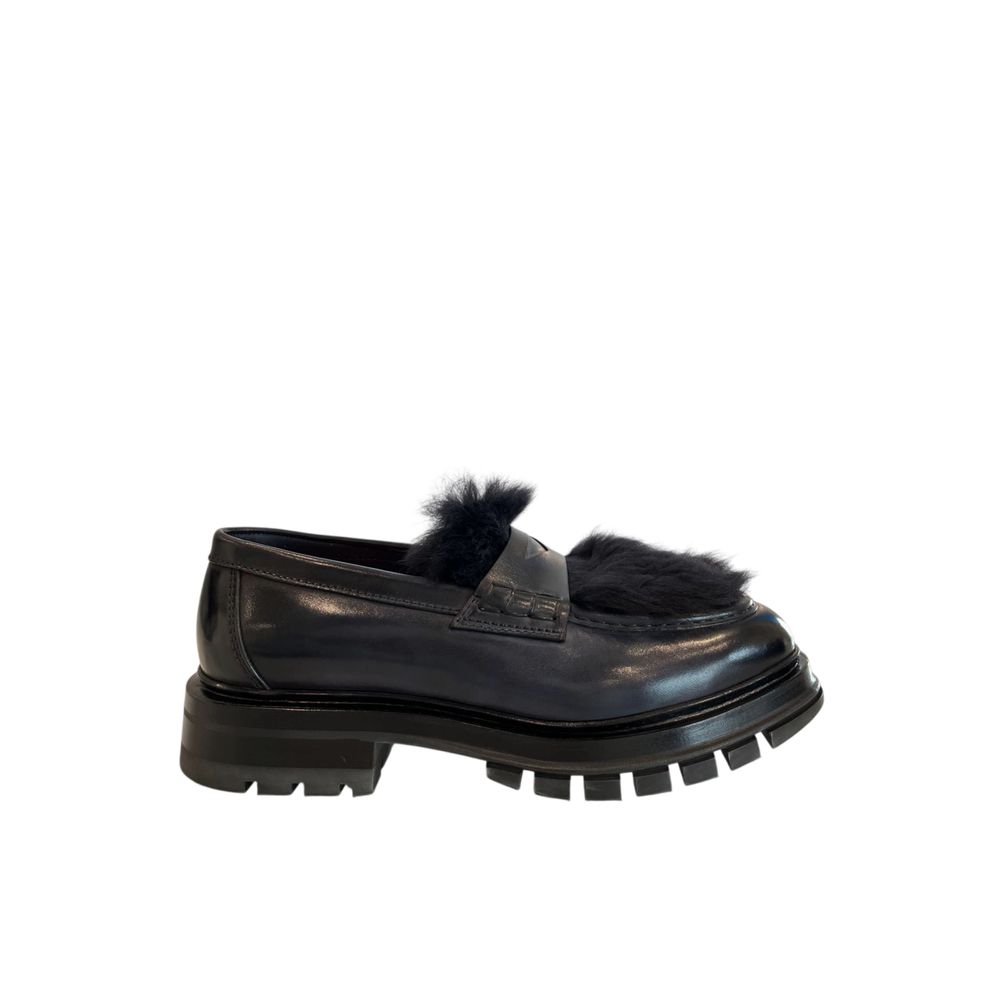 Santoni Leather Loafers in Blue