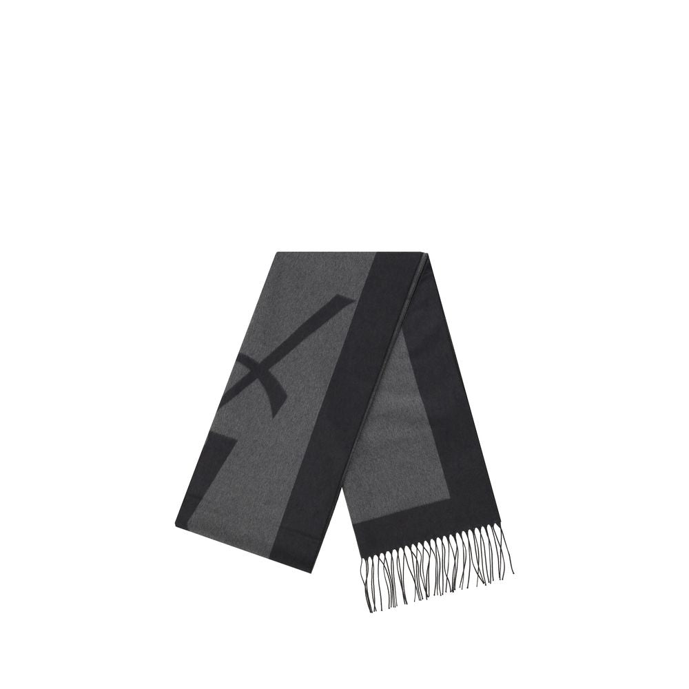 Saint Laurent 100% Silk Scarf in Grey