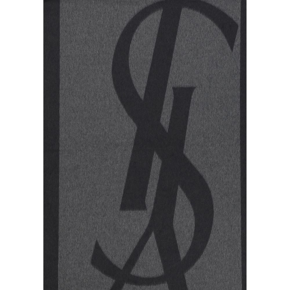 Saint Laurent 100% Silk Scarf in Grey