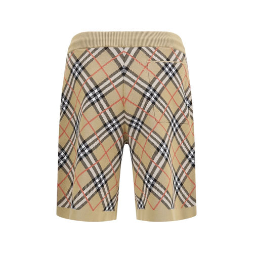Burberry Βαμβακερό Bermuda Shorts με Check Μοτίβο σε Μπεζ