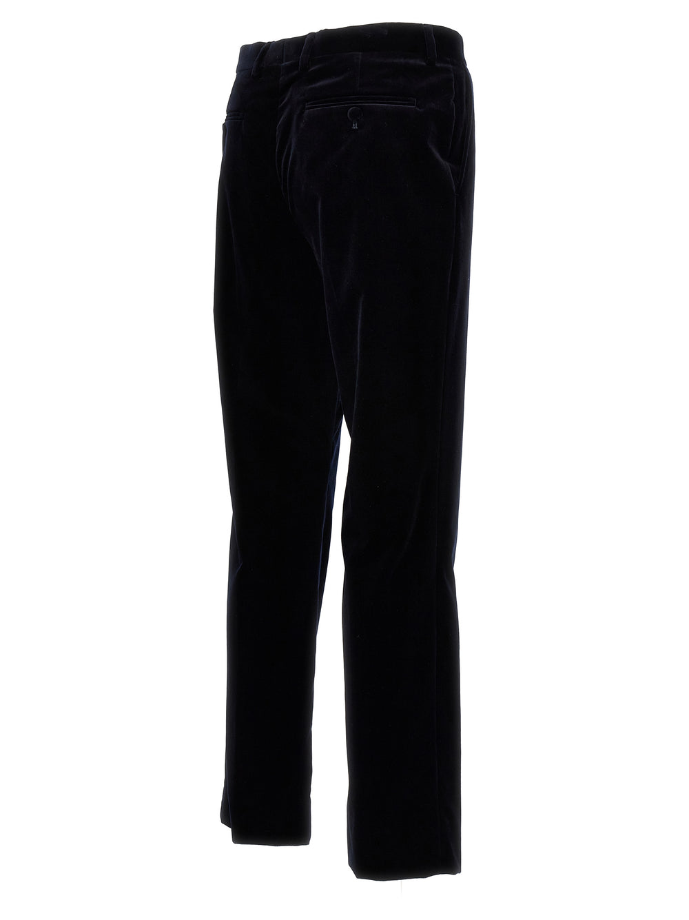 Blue Cotton Casual Pants