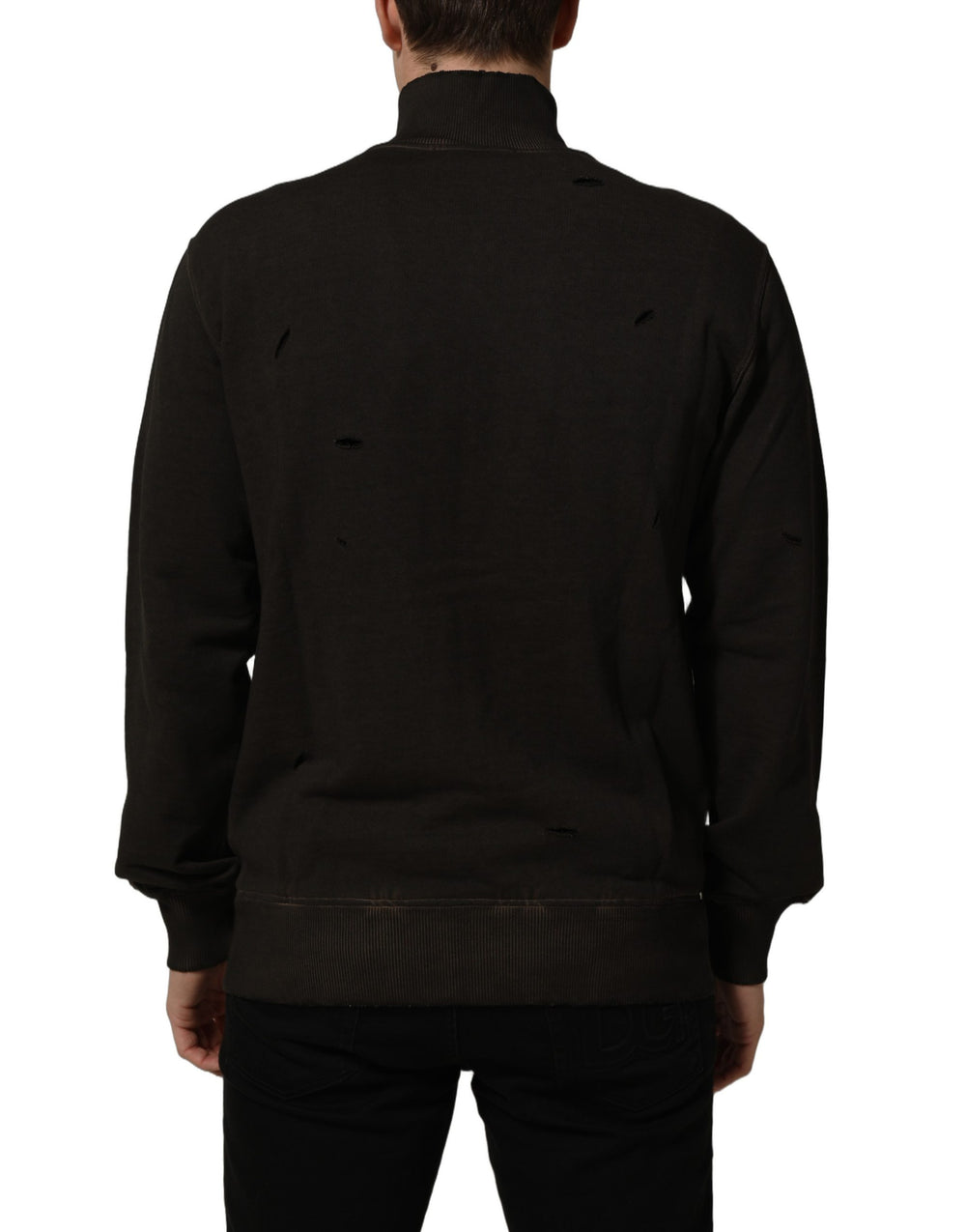 Dolce & Gabbana Cotton Full-Zip Sweatshirt in Brown