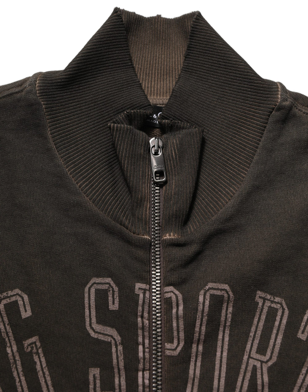 Dolce & Gabbana Cotton Full-Zip Sweatshirt in Brown