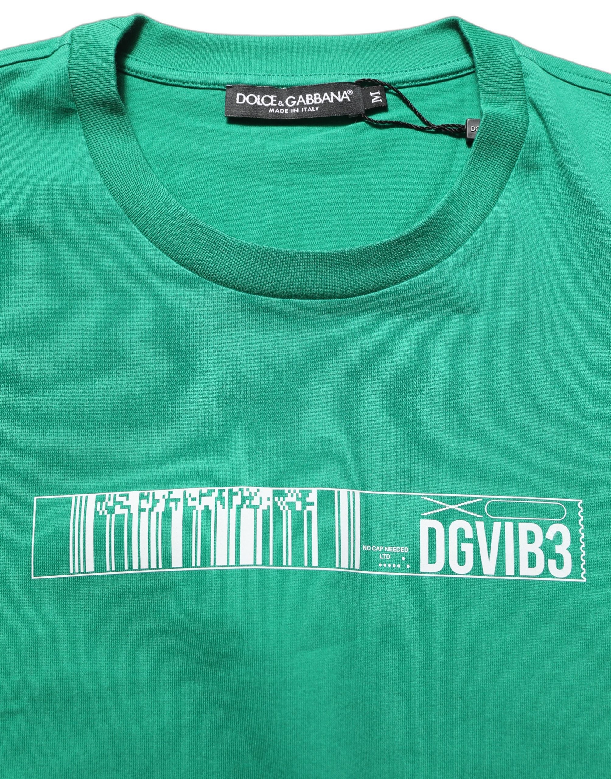 Dolce & Gabbana Βαμβακερό T-shirt με Print DGVIB3 σε Πράσινο
