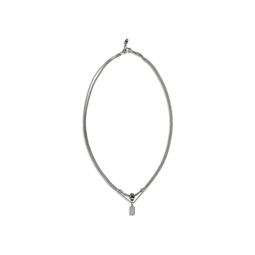 Alexander McQueen Brass Skull Necklace in Silver